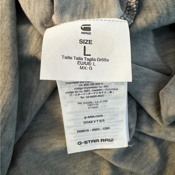 G Star Raw Doax Washed Organic Cotton V-neck T-shirt Size Large - Picture 9 of 12